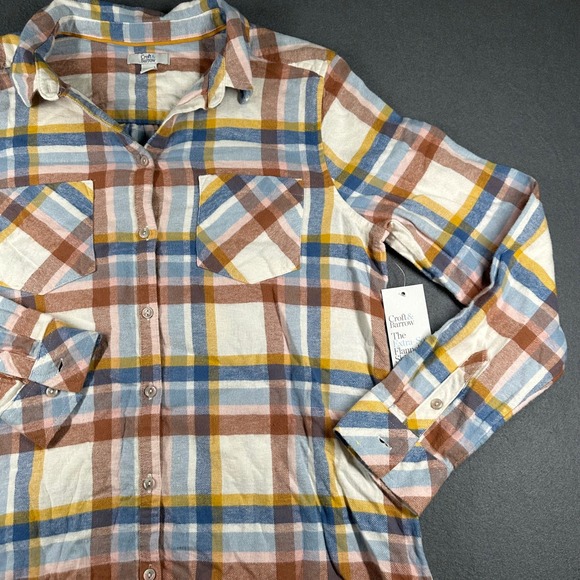 Croft & Barrow Womens Medium Flannel Shirt Button Up Plaid Long Sleeve Top NWT - Picture 6 of 13
